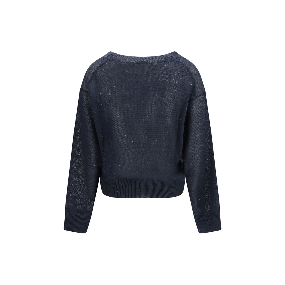Brunello Cucinelli Blue Linen Sweatshirt | Regal Royce