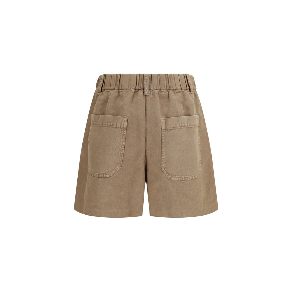 Brunello Cucinelli Beige Cotton Bermuda Shorts | Regal Royce