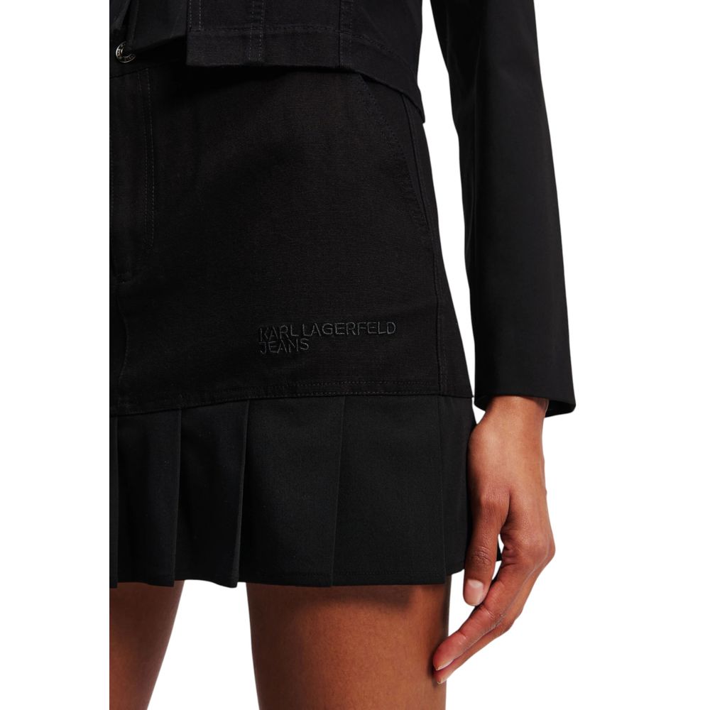 Karl Lagerfeld Black Cotton Mini Skirt | Regal Royce