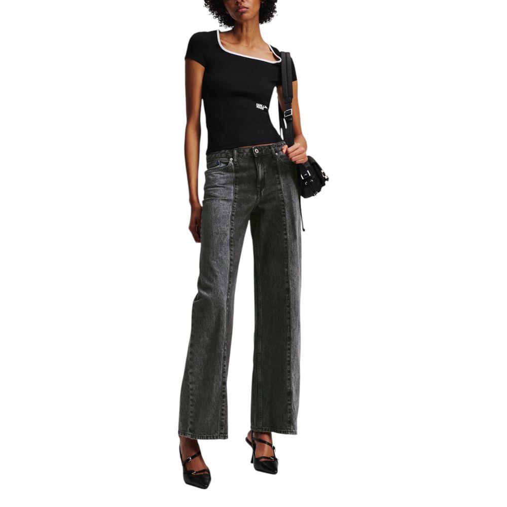 Karl Lagerfeld Black Cotton Relaxed Fit Jeans | Regal Royce