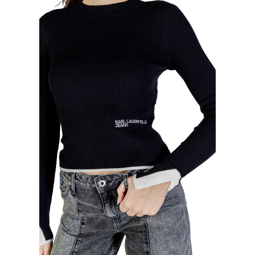 Karl Lagerfeld Black Viscose Sweatshirt | Regal Royce