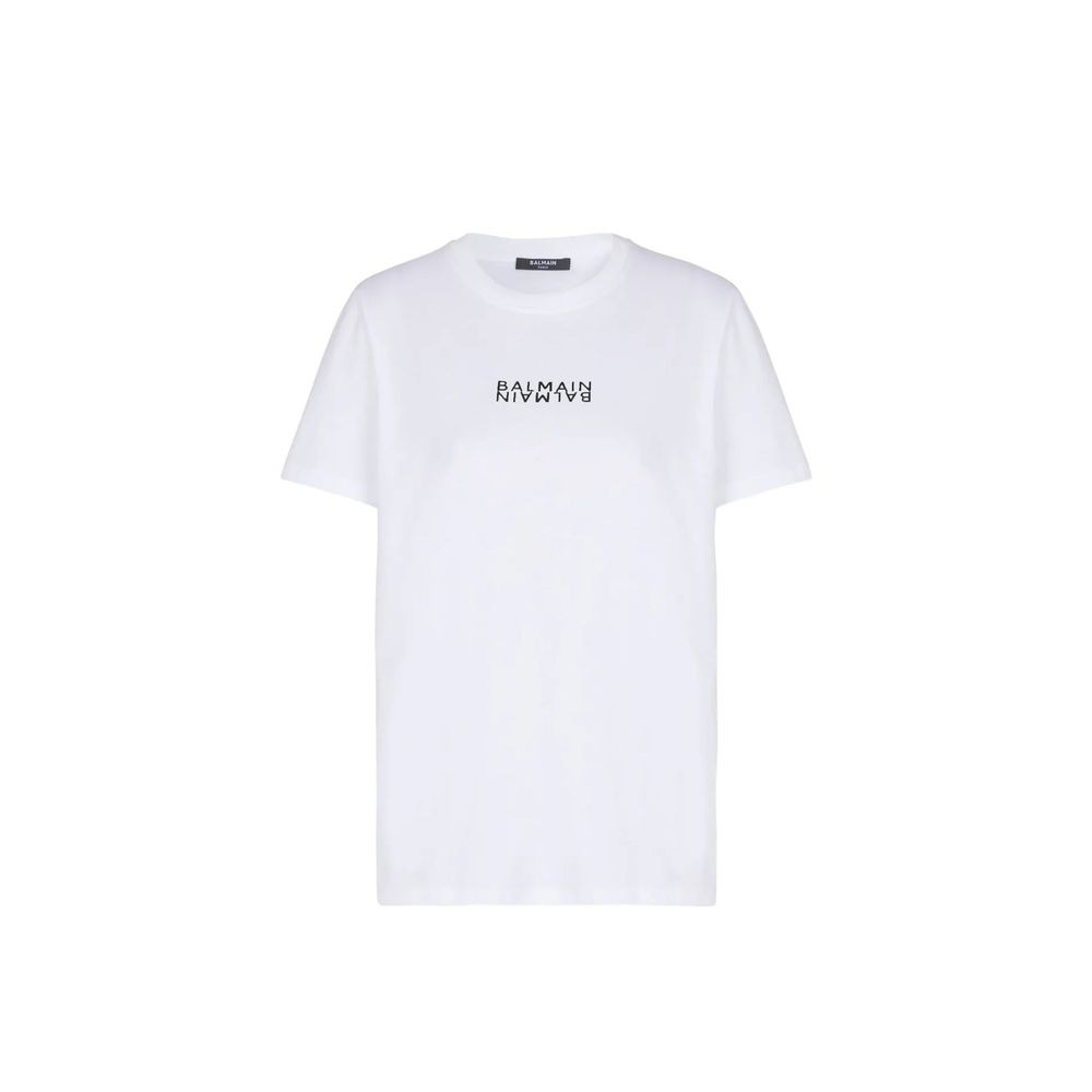 Balmain White Cotton T-Shirt | Regal Royce