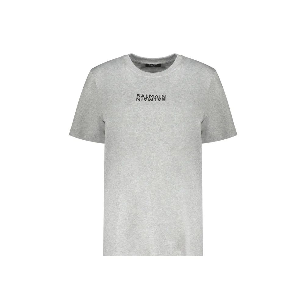 Balmain Gray Cotton T-Shirt | Regal Royce