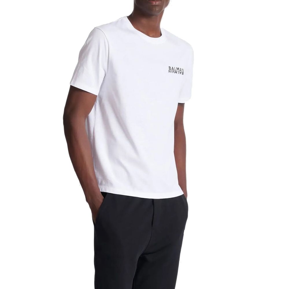 Balmain White Cotton T-Shirt | Regal Royce