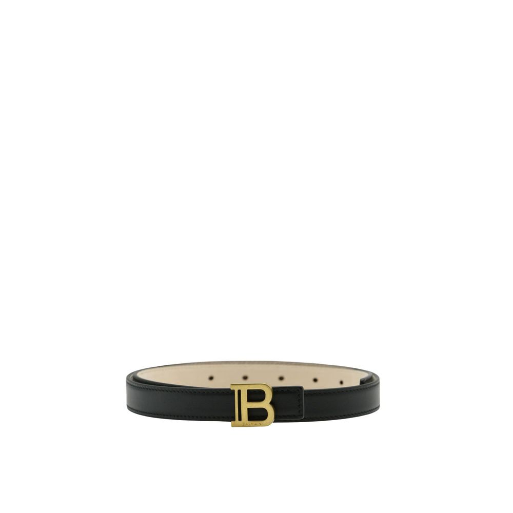 Balmain Black Leather Regular Belt | Regal Royce