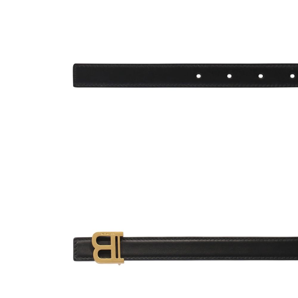 Balmain Black Leather Regular Belt | Regal Royce