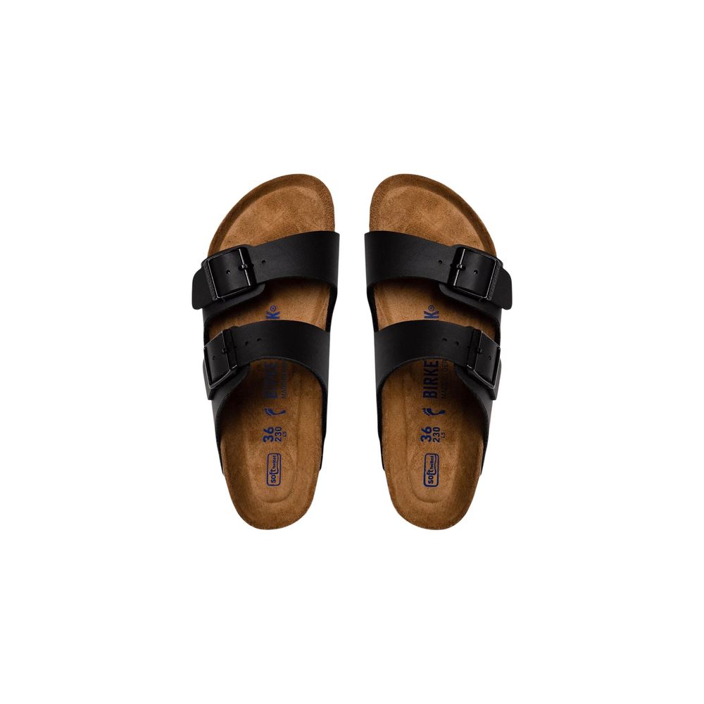 Birkenstock Black Synthetic Flat Sandals | Regal Royce