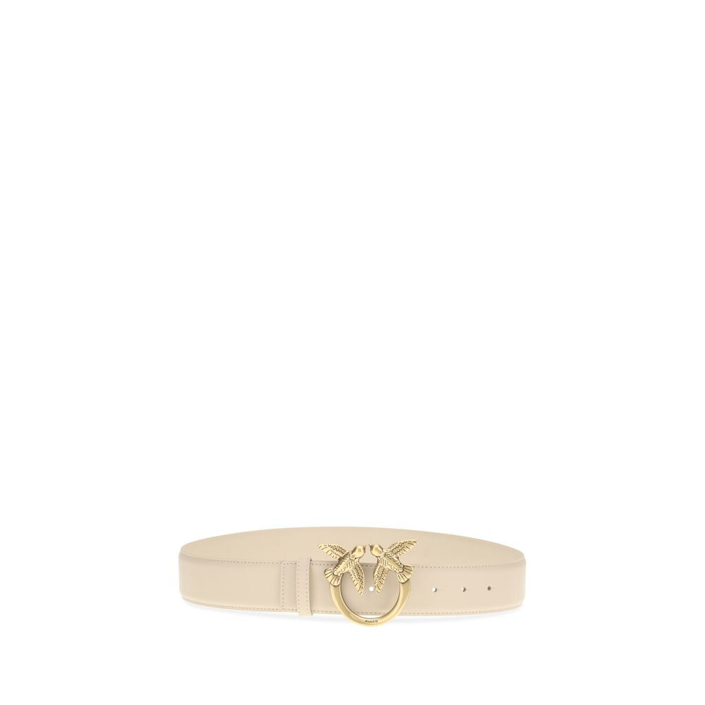 PINKO Beige Calf Leather Bos Taurus Regular Belt | Regal Royce