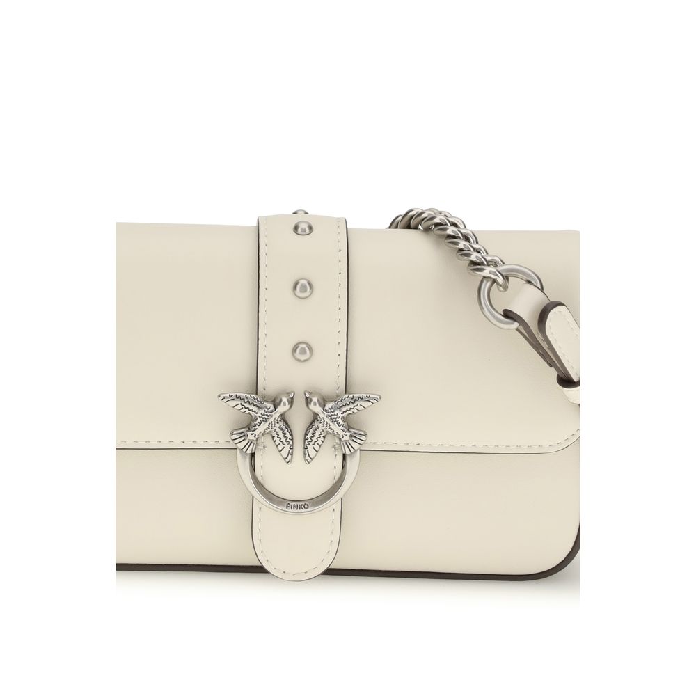 PINKO White Calf Leather Bos Taurus Shoulder Bag | Regal Royce