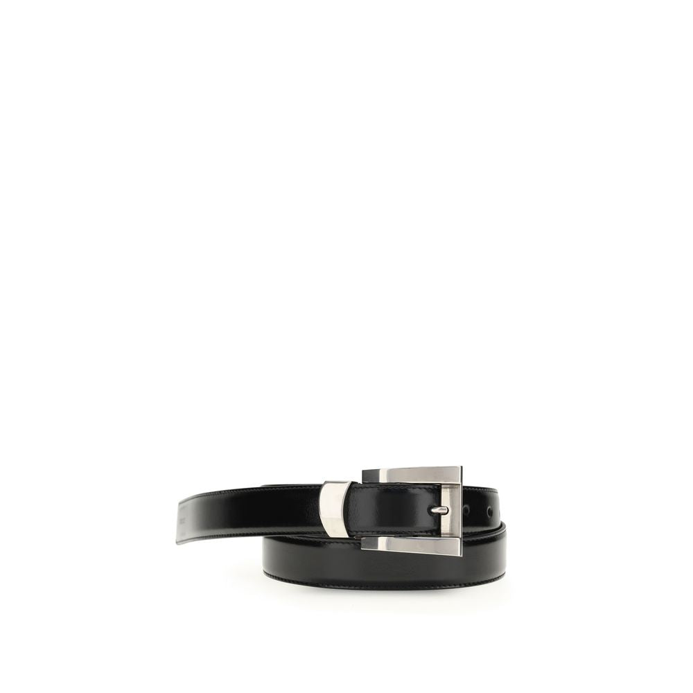Versace Black Calf Leather Bos Taurus Regular Belt | Regal Royce