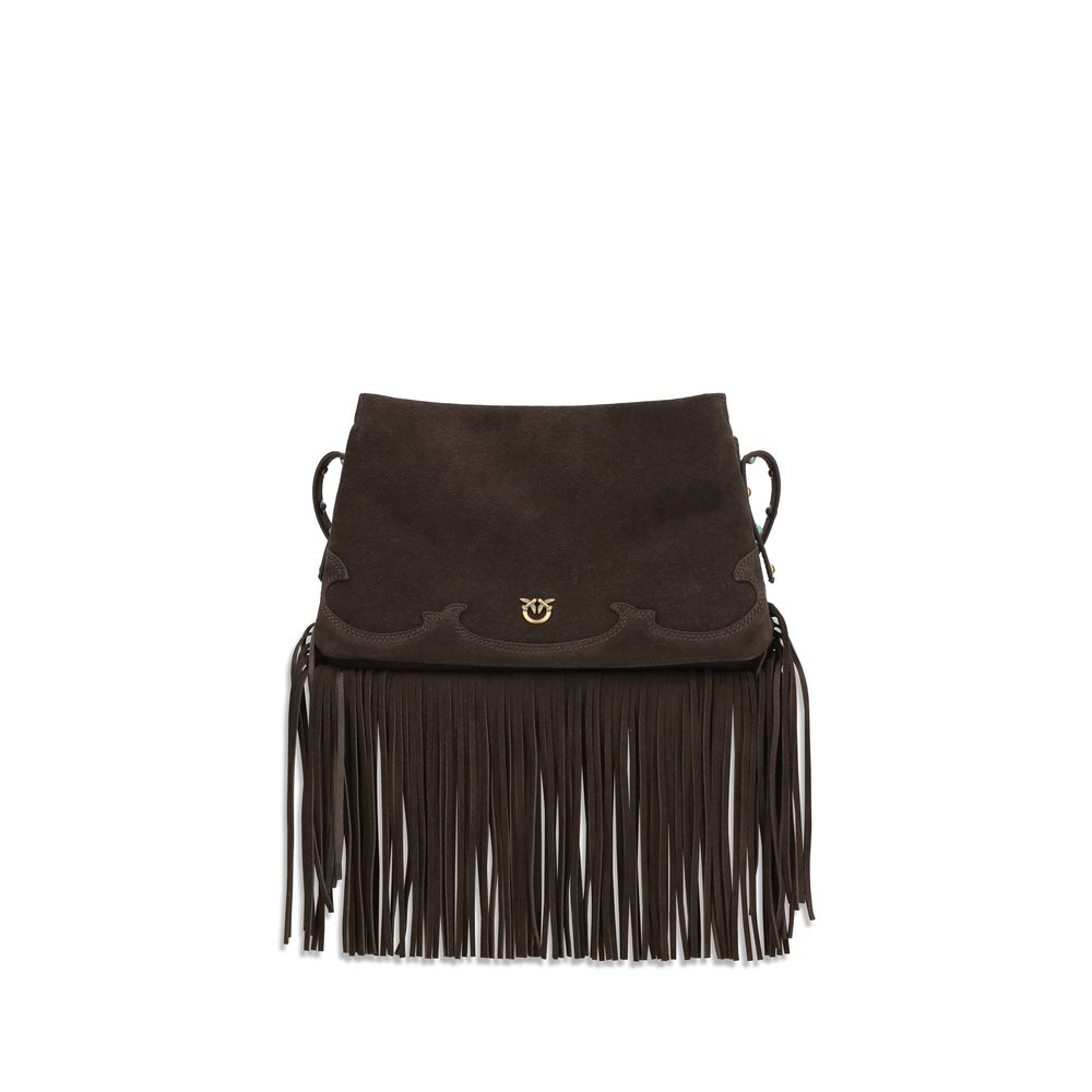 PINKO Brown Calf Leather Bos Taurus Shoulder Bag | Regal Royce