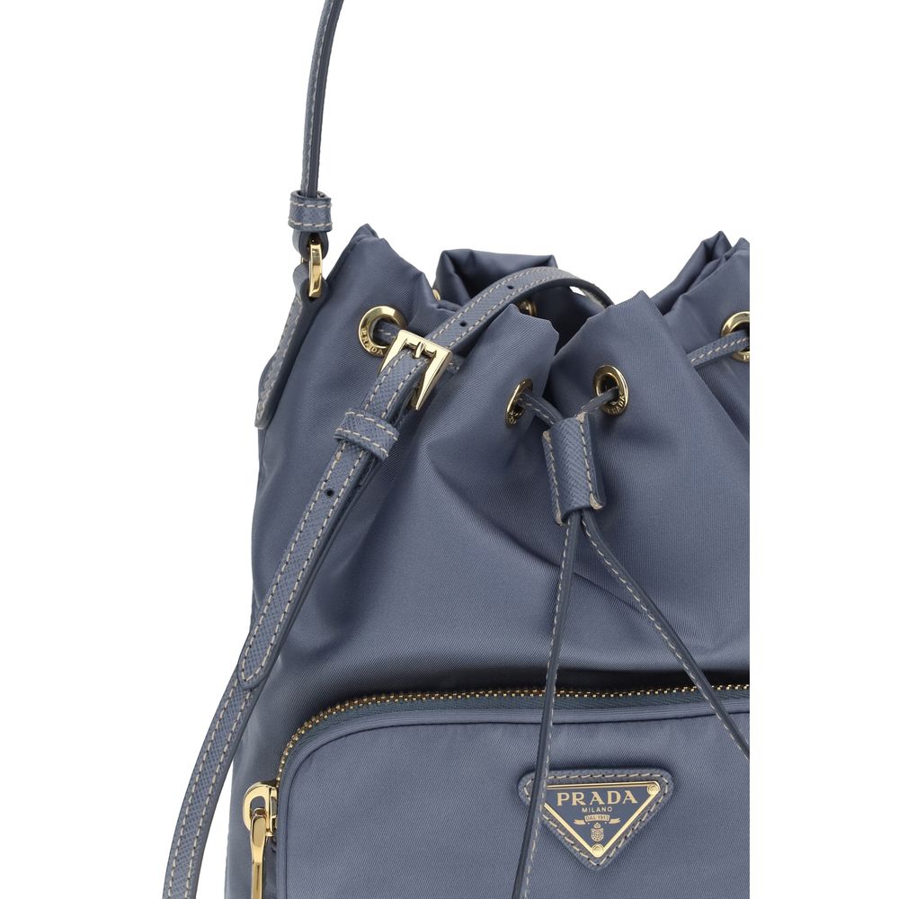 Prada Blue Recycled Polyamide Backet Bag | Regal Royce