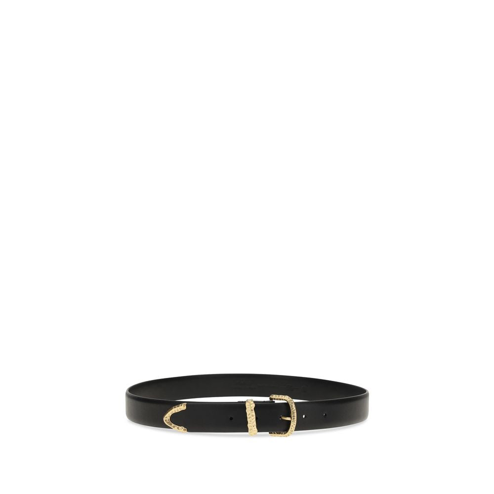PINKO Black Calf Leather Bos Taurus Regular Belt | Regal Royce