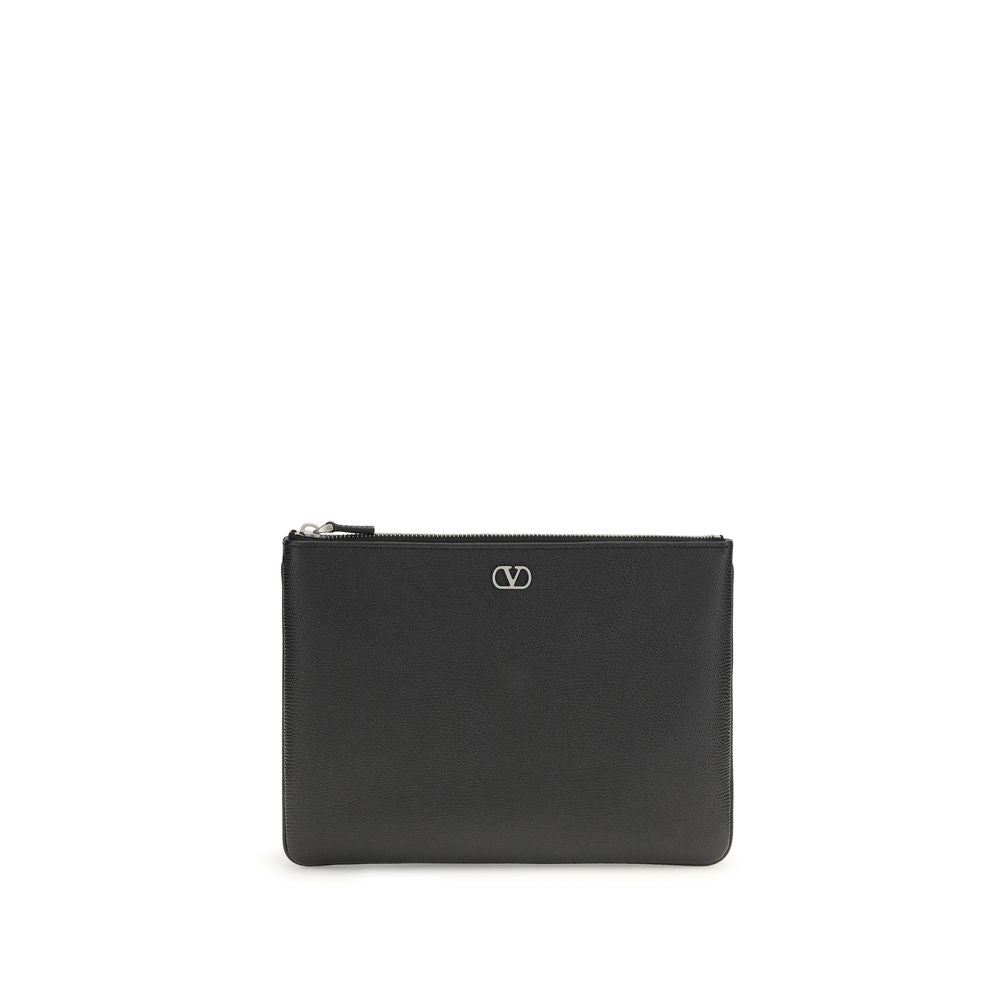 Valentino Garavani Black Calf Leather Bos Taurus Wallet | Regal Royce