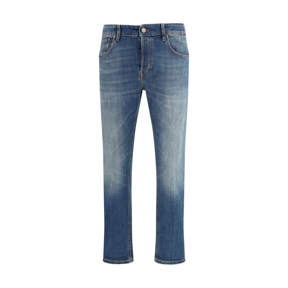 PT Torino Blue Cotton Tapered Jeans | Regal Royce