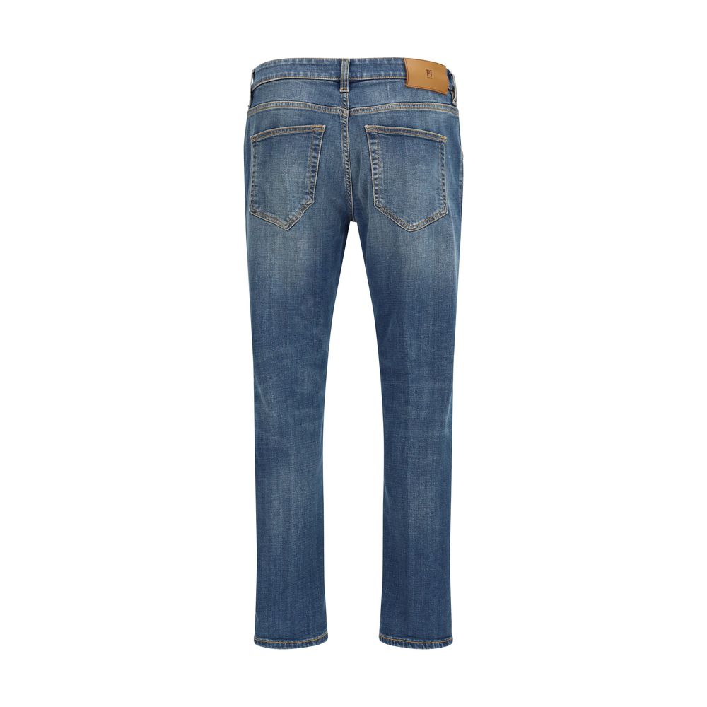 PT Torino Blue Cotton Tapered Jeans | Regal Royce