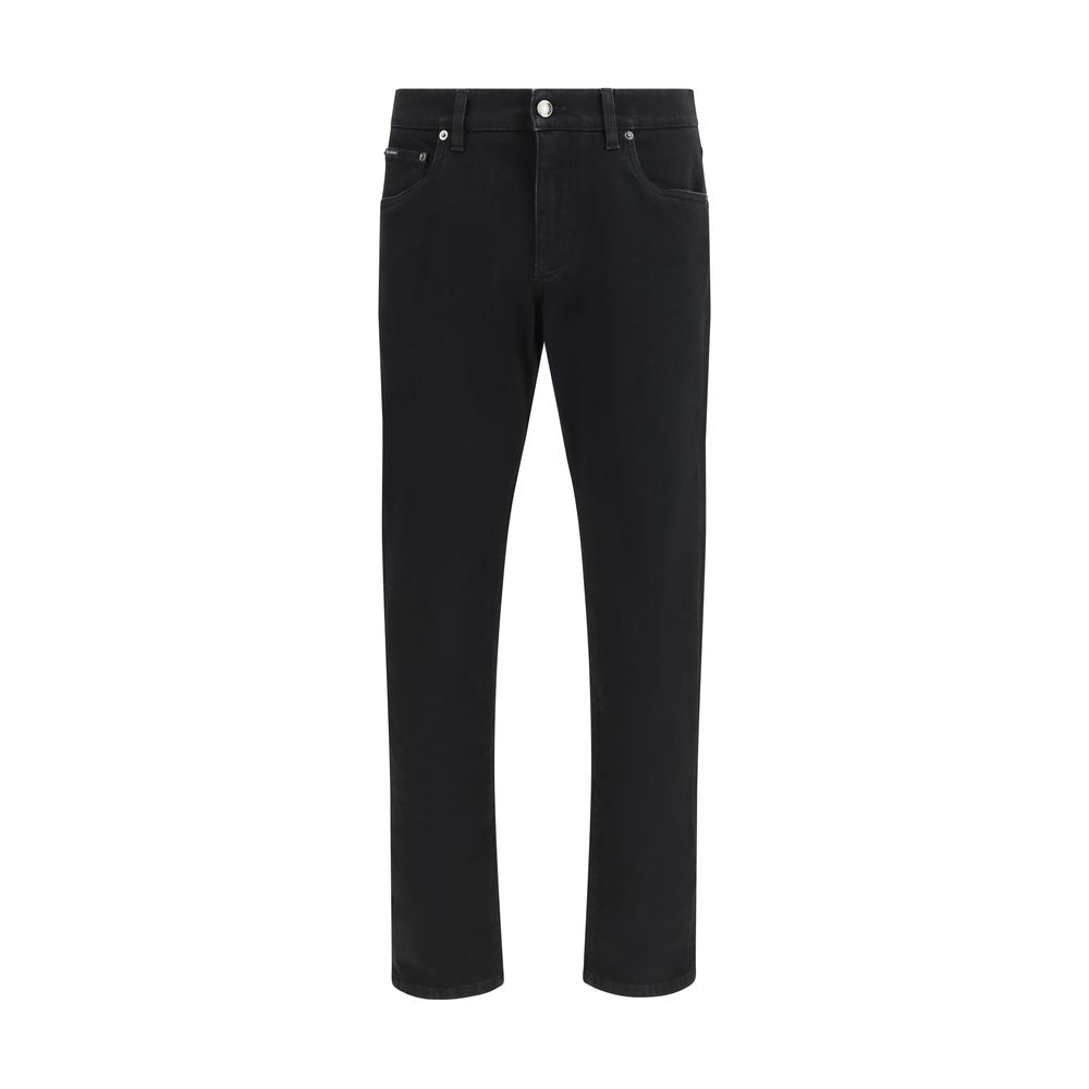 Dolce & Gabbana Black Cotton Slim Fit Jeans | Regal Royce