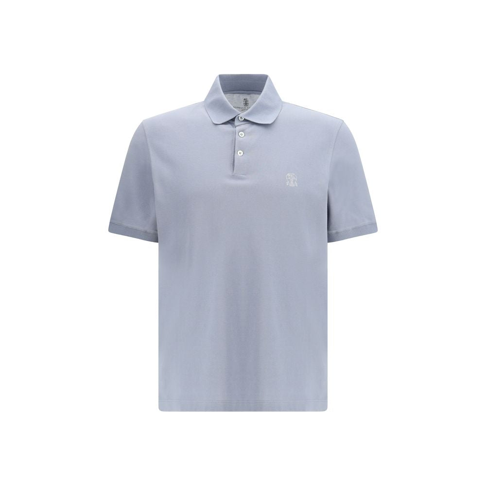 Brunello Cucinelli Blue Cotton Polo Shirt | Regal Royce