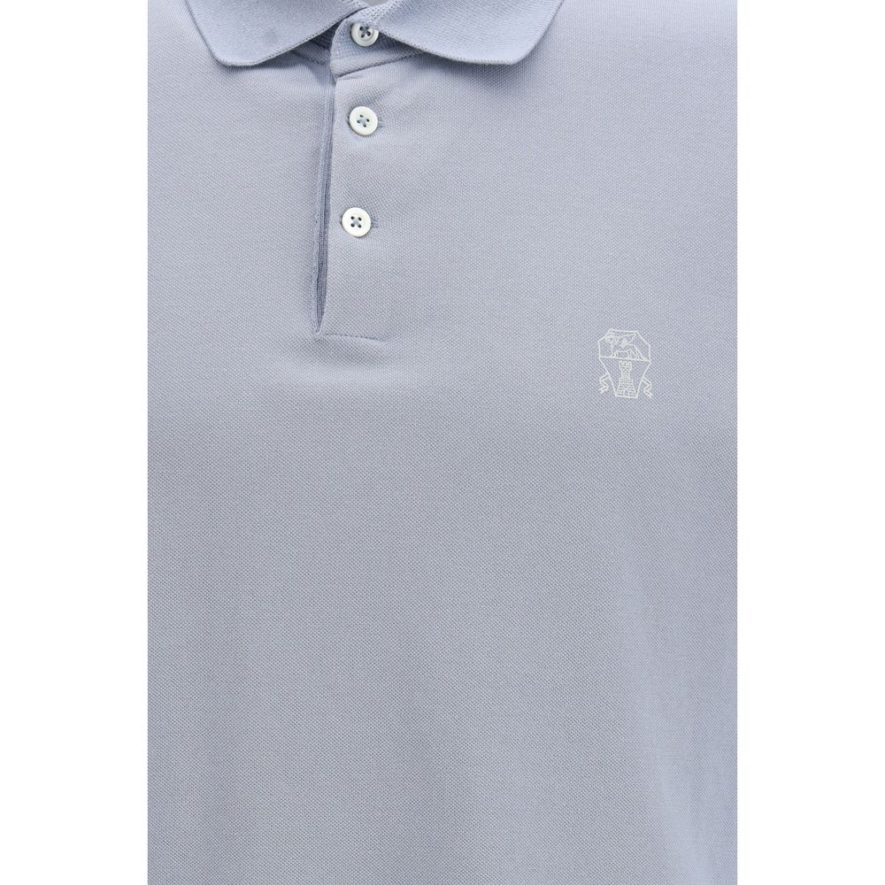 Brunello Cucinelli Blue Cotton Polo Shirt | Regal Royce