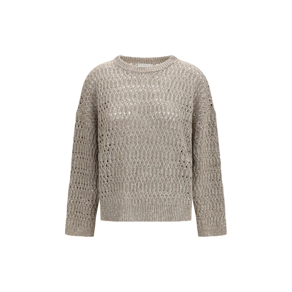 Brunello Cucinelli Beige Silk Sweatshirt | Regal Royce