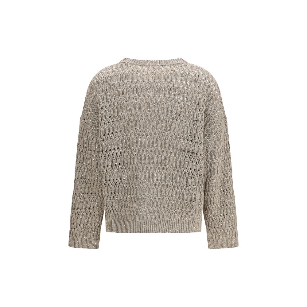 Brunello Cucinelli Beige Silk Sweatshirt | Regal Royce