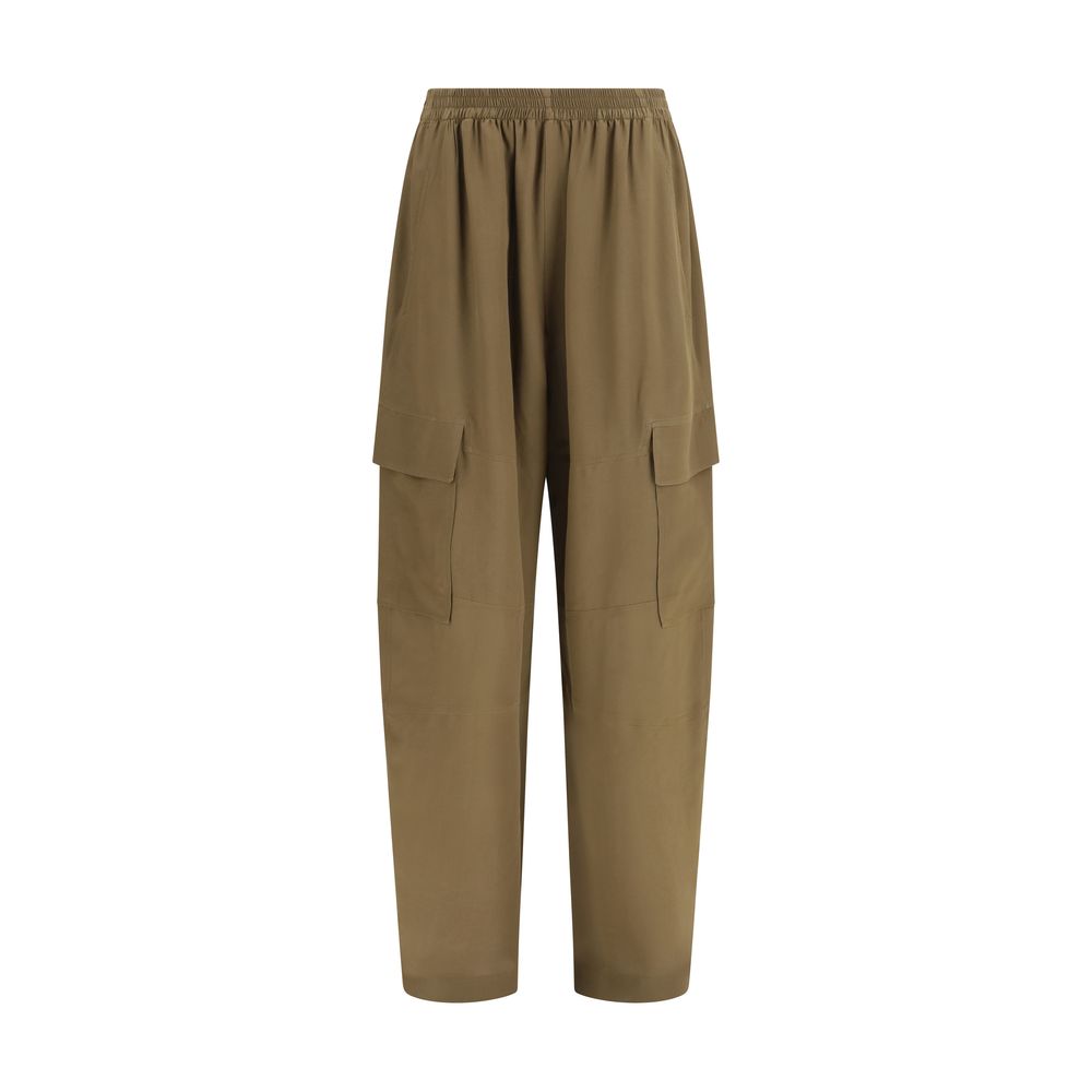 Petar Petrov Brown Silk Cargo Pants | Regal Royce