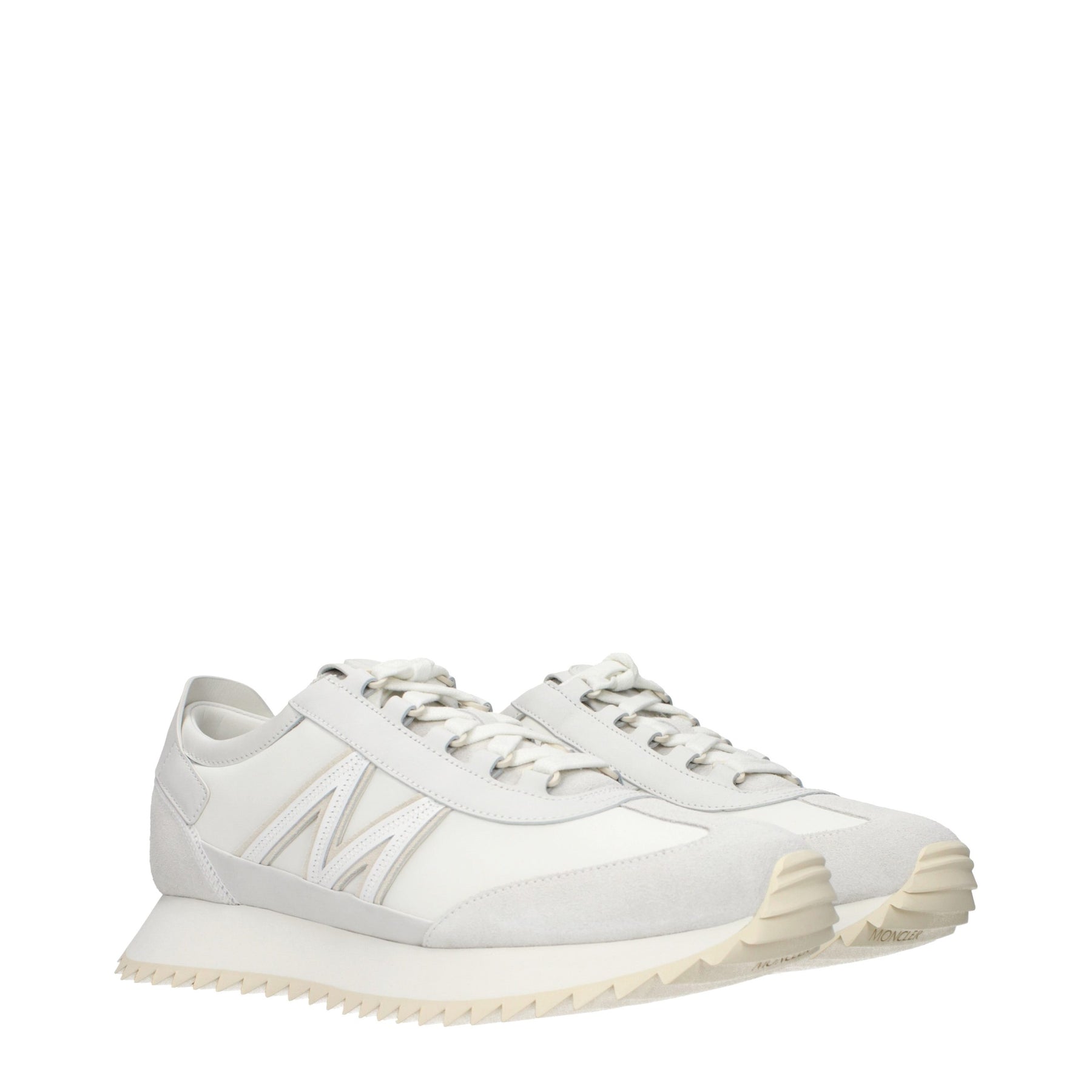 Moncler White Leather Athletic Sneakers | Regal Royce