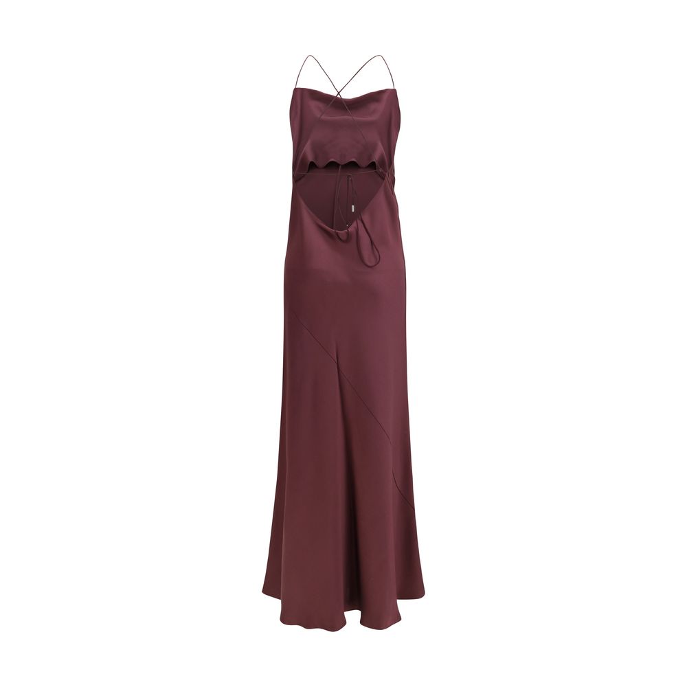 PINKO Bordeaux Marabou Casual Dress | Regal Royce