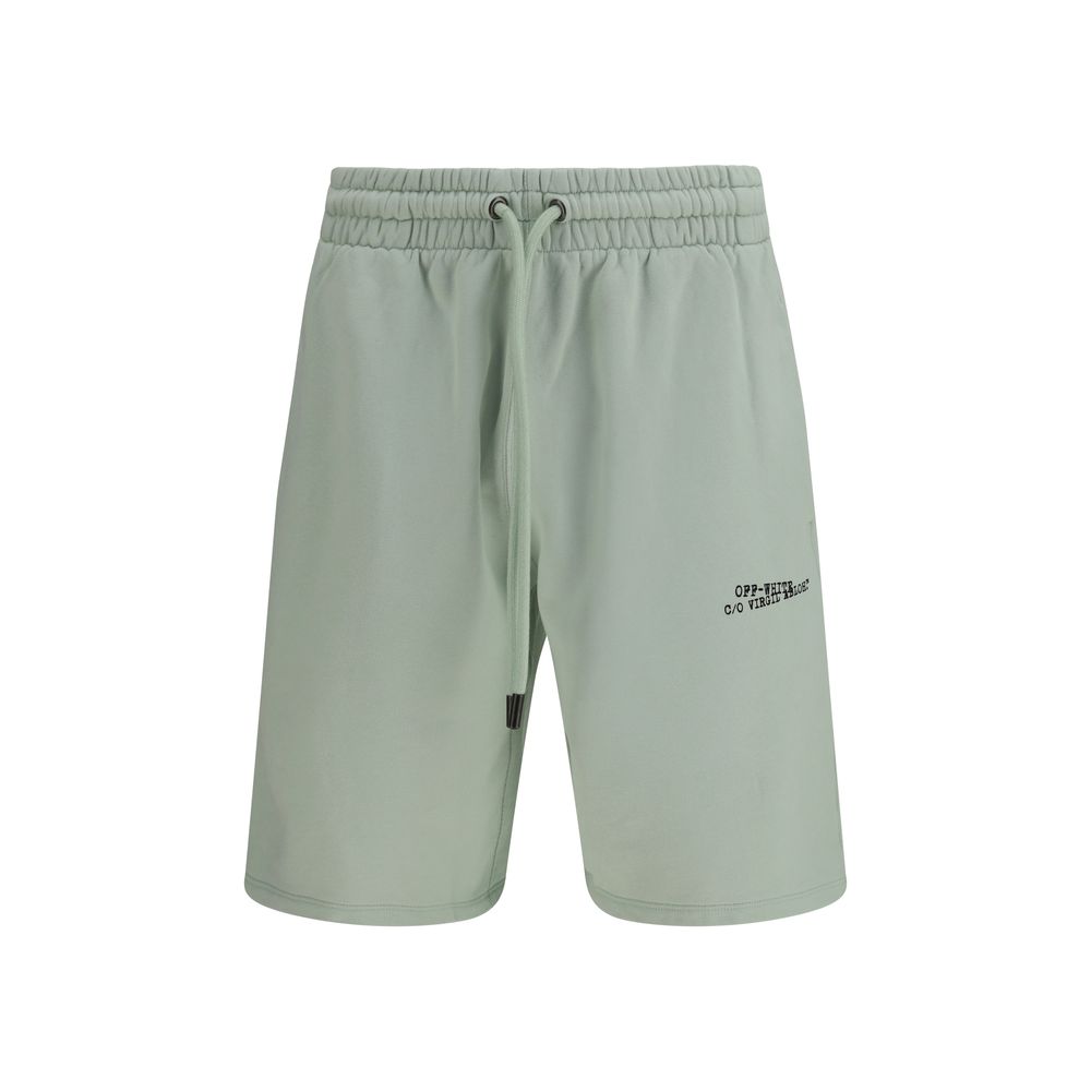 Off-White Bicolor Cotton Bermuda Shorts | Regal Royce