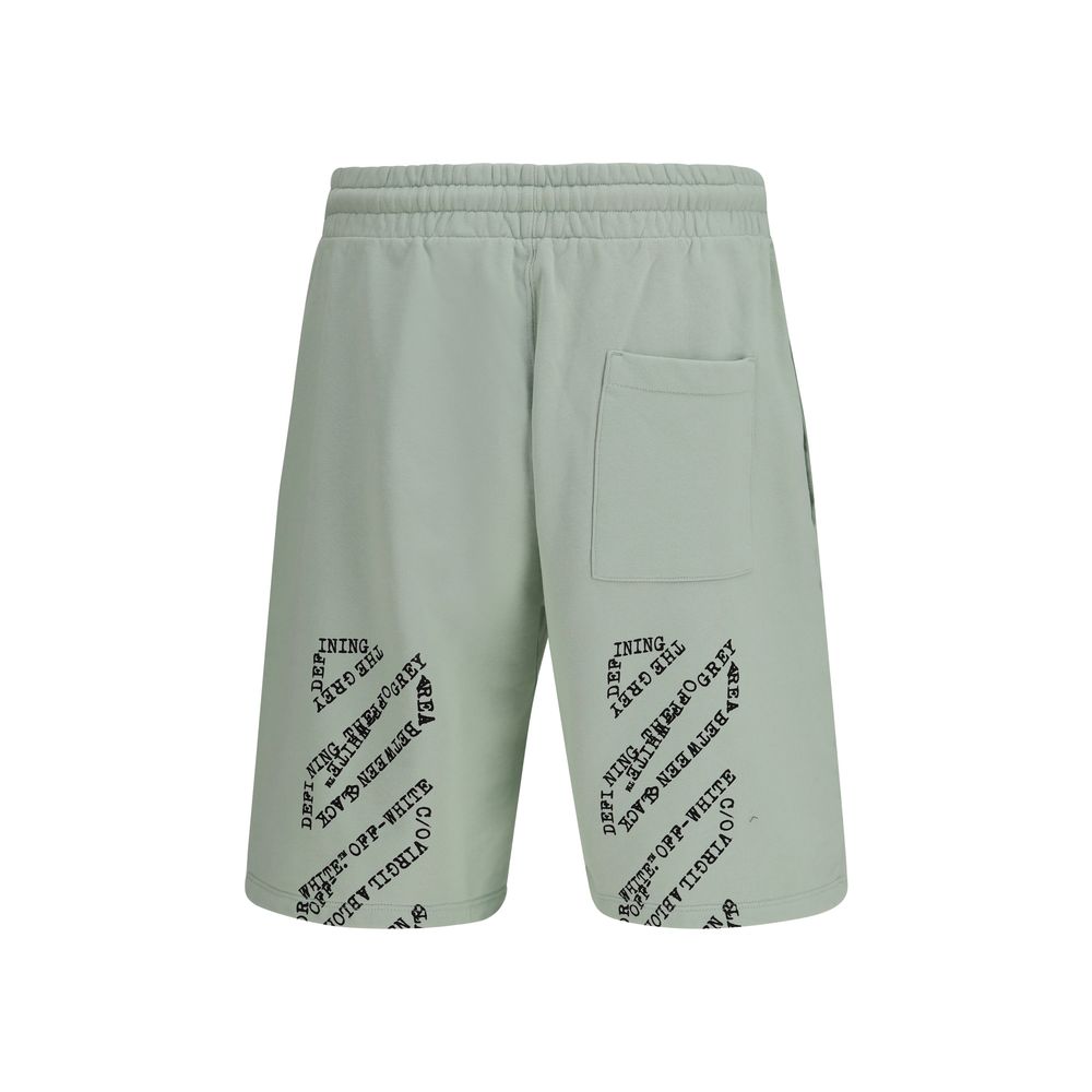 Off-White Bicolor Cotton Bermuda Shorts | Regal Royce