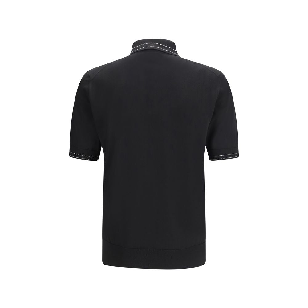 Dolce & Gabbana Black Silk Polo Shirt | Regal Royce