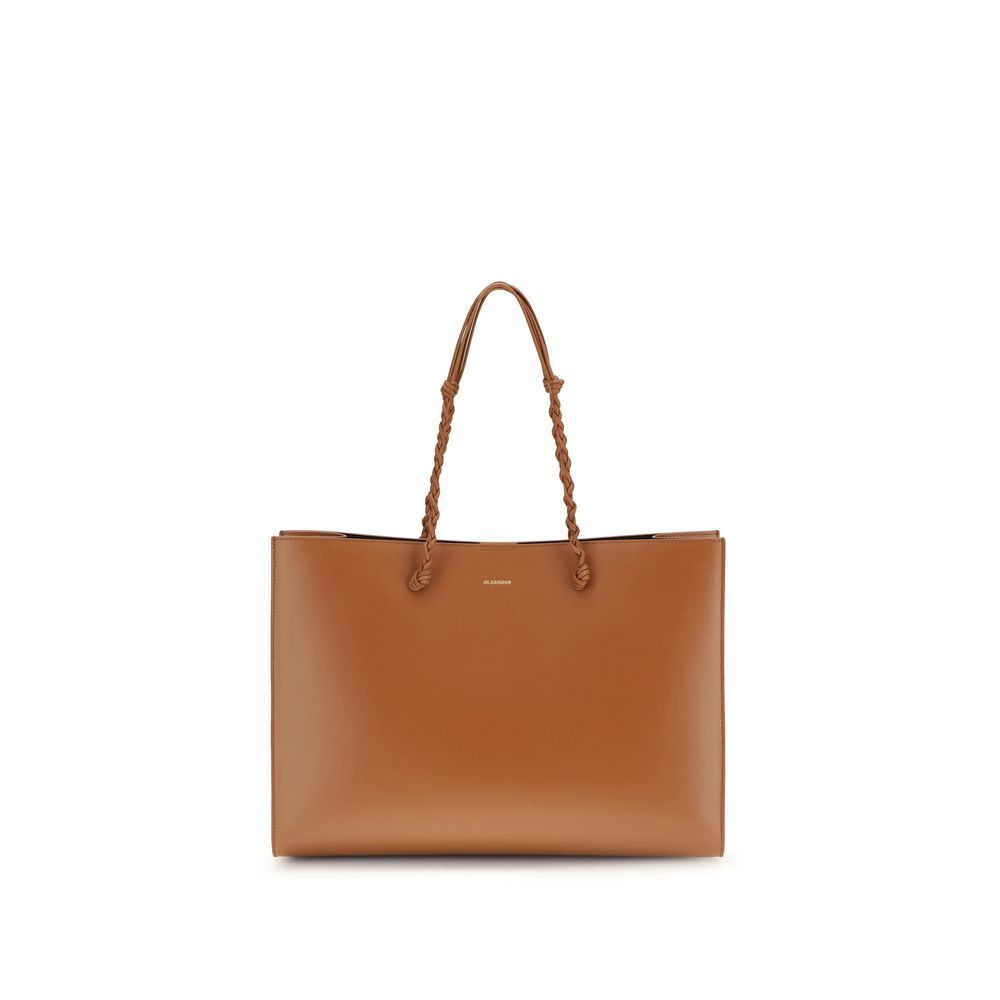 Jil Sander Brown Calf Leather Bos Taurus Shoulder Bag | Regal Royce