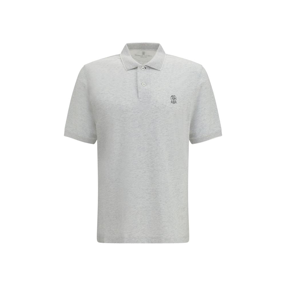 Brunello Cucinelli Gray Cotton Polo Shirt | Regal Royce