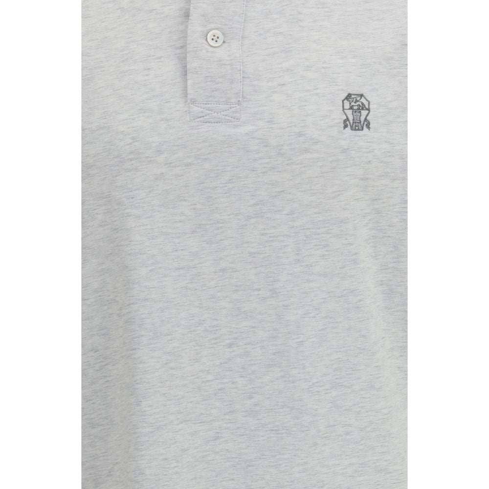 Brunello Cucinelli Gray Cotton Polo Shirt | Regal Royce
