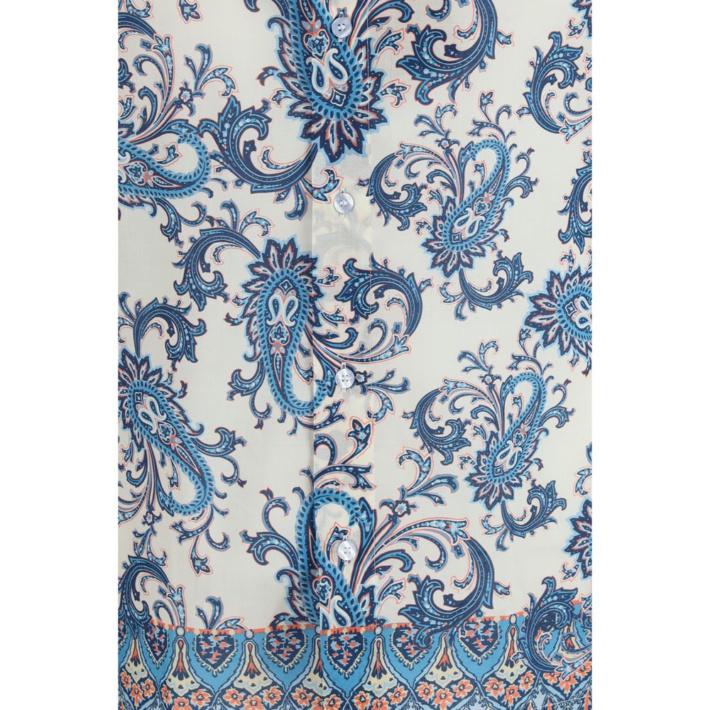 Etro Blue Cotton Pattern Shirt | Regal Royce