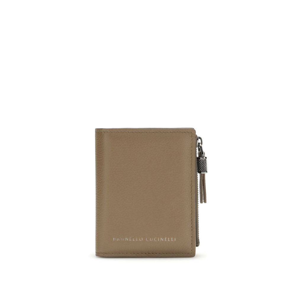 Brunello Cucinelli Beige Calf Leather Bos Taurus Wallet | Regal Royce