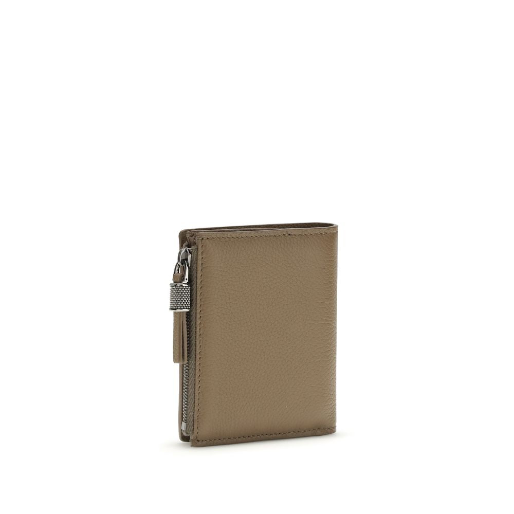Brunello Cucinelli Beige Calf Leather Bos Taurus Wallet | Regal Royce
