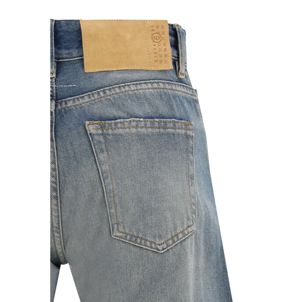 MM6 Blue Cotton Relaxed Fit Jeans | Regal Royce