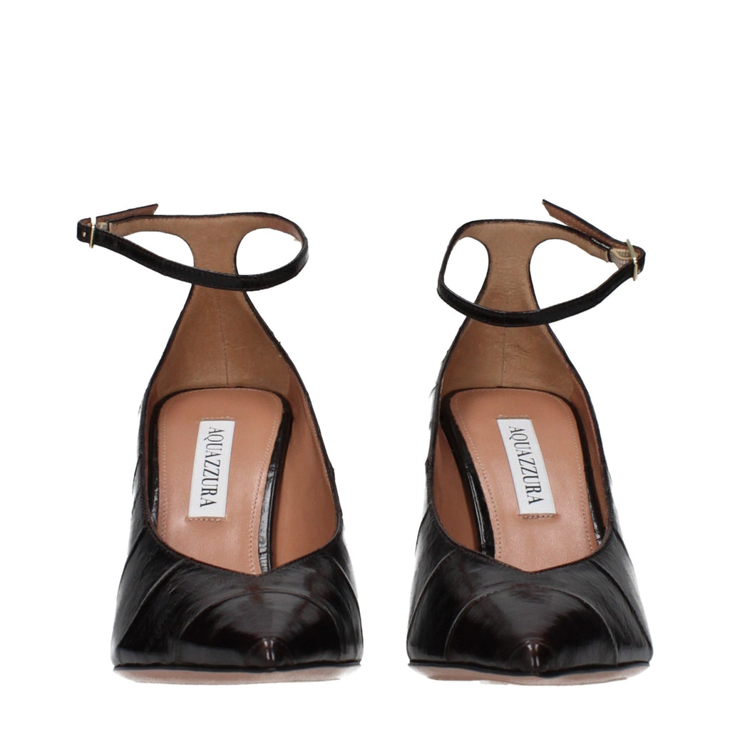Aquazzura Brown Leather High Heel Pumps
