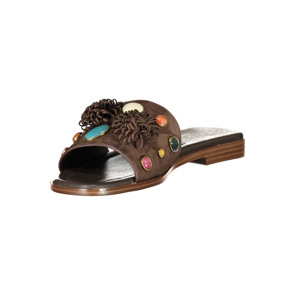 Twinset Marrone Leather Women Slipper | Regal Royce