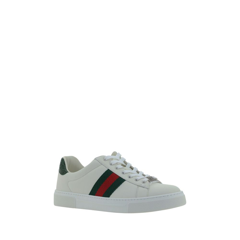 Gucci White Calf Leather Bos Taurus Low Top Sneakers | Regal Royce