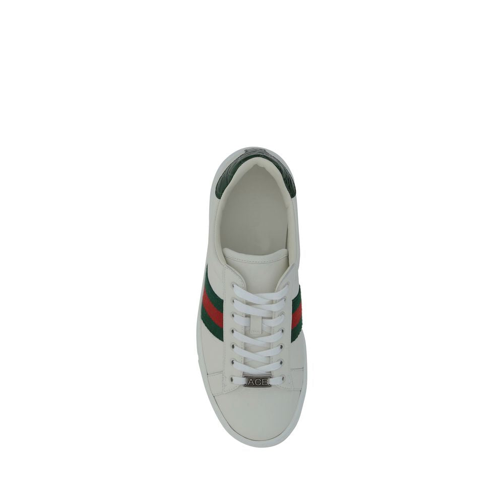 Gucci White Calf Leather Bos Taurus Low Top Sneakers | Regal Royce
