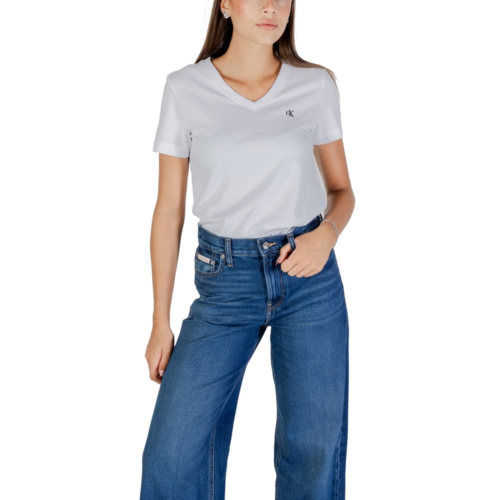 Calvin Klein Jeans White Cotton T-Shirt | Regal Royce