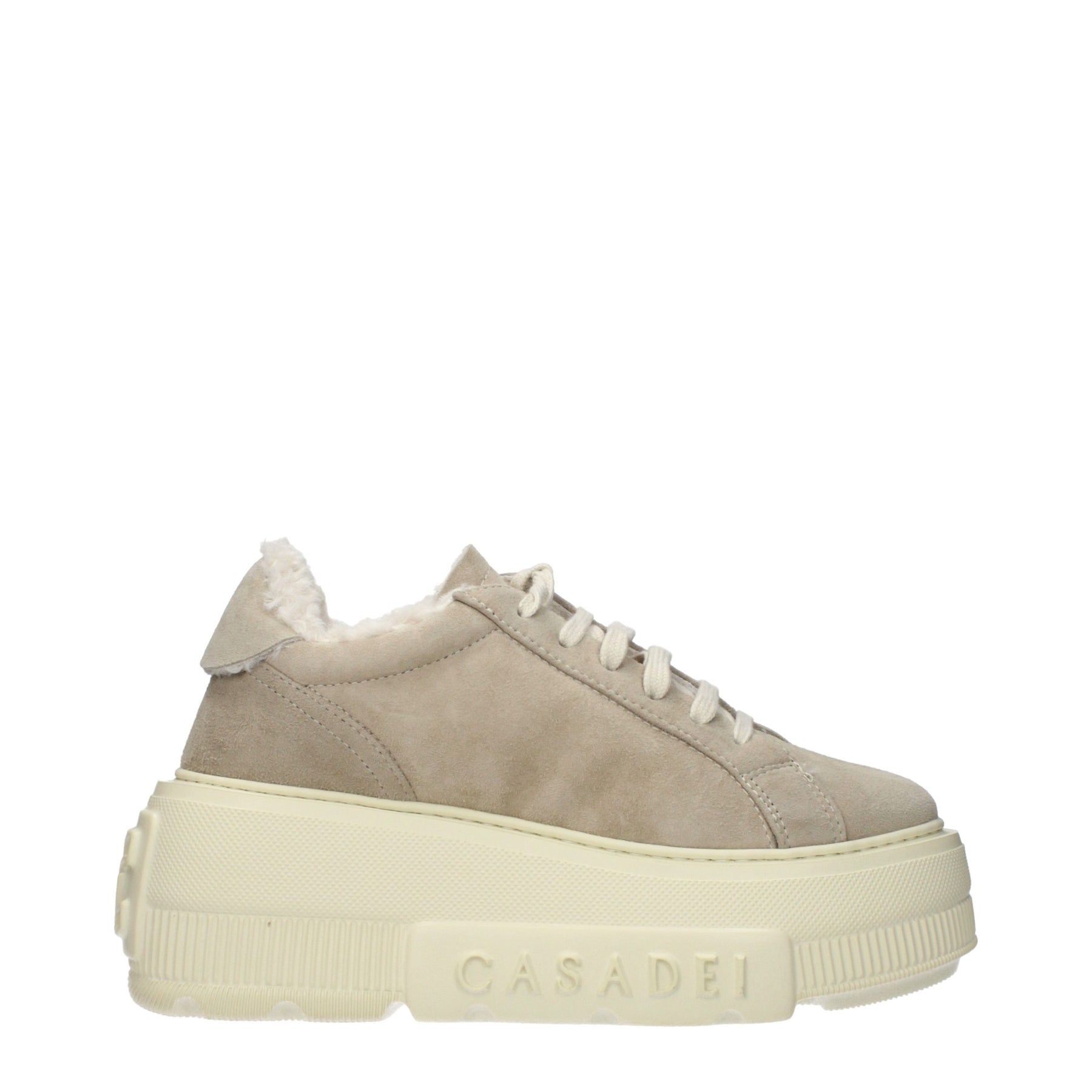 Casadei Beige Leather Chunky Sneakers | Regal Royce