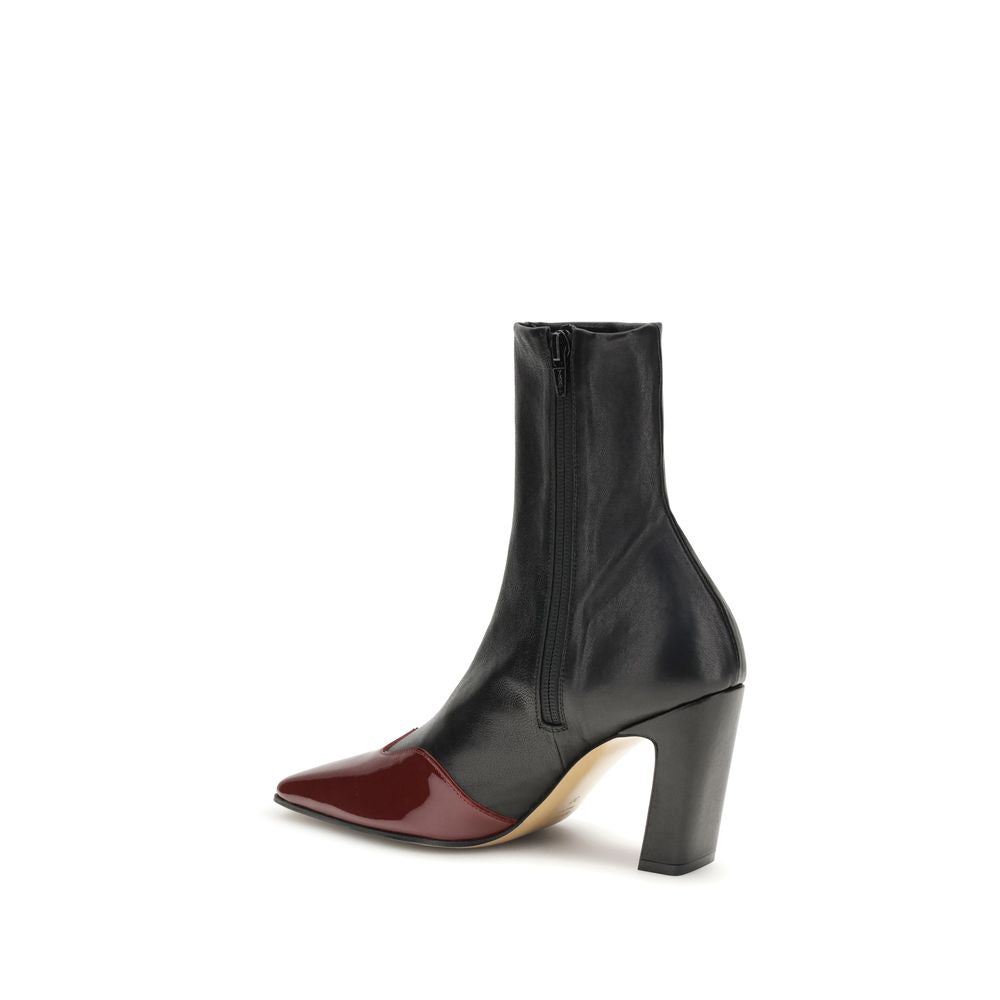 Khaite Black Leather Ankle Boots | Regal Royce