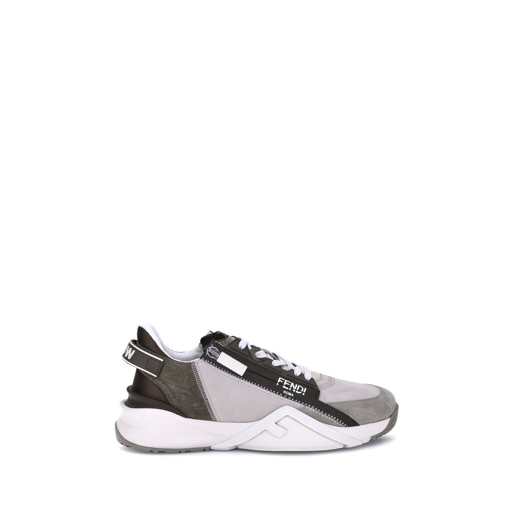 Fendi Beige Calf Leather Bos Taurus Low Top Sneakers | Regal Royce