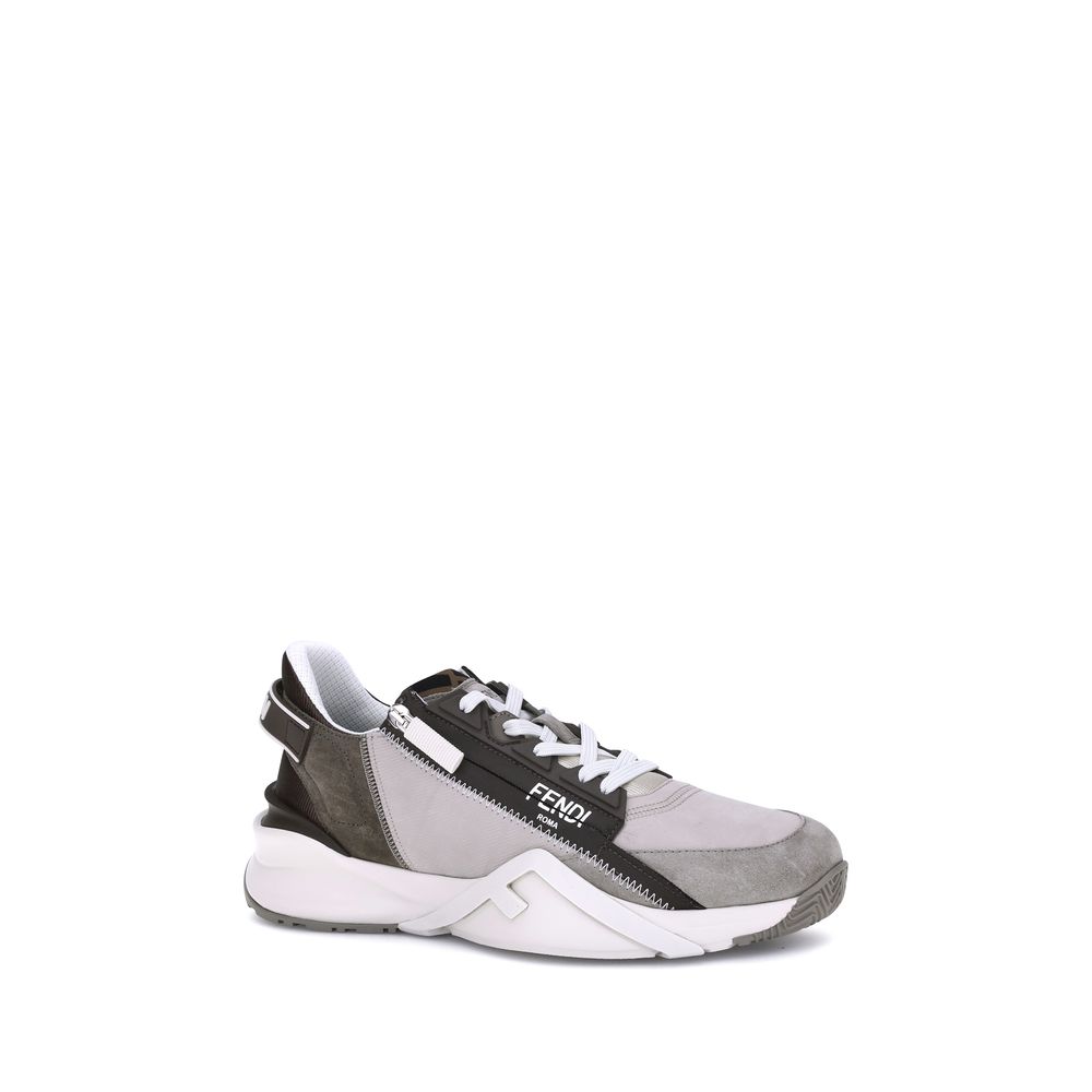 Fendi Beige Calf Leather Bos Taurus Low Top Sneakers | Regal Royce