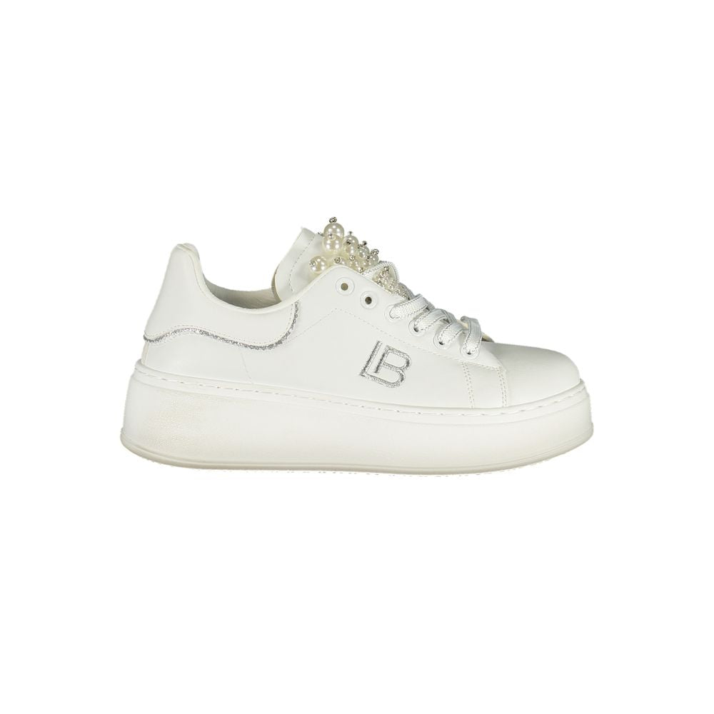 Laura Biagiotti Bianco Polyurethane Women Sneaker | Regal Royce