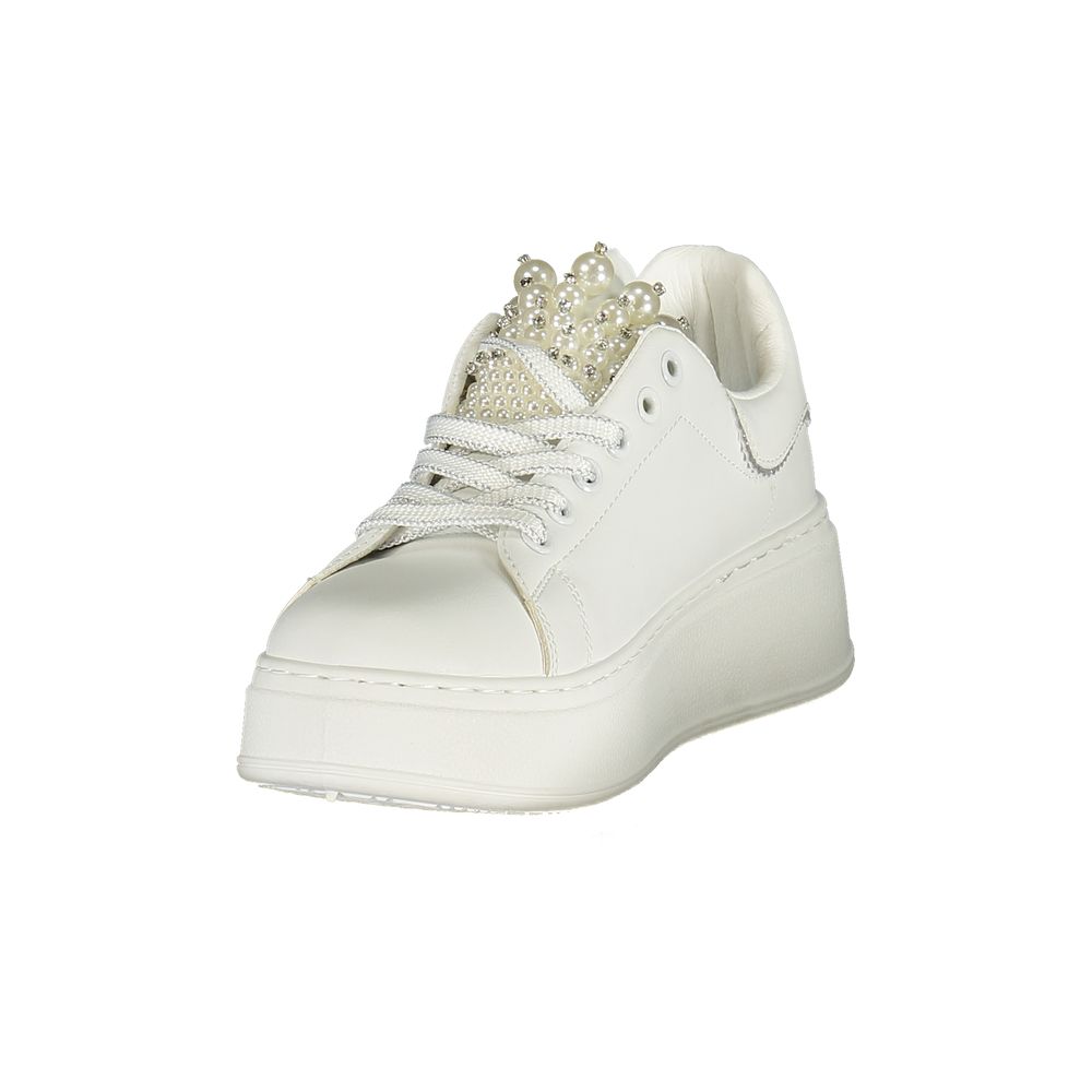 Laura Biagiotti Bianco Polyurethane Women Sneaker | Regal Royce