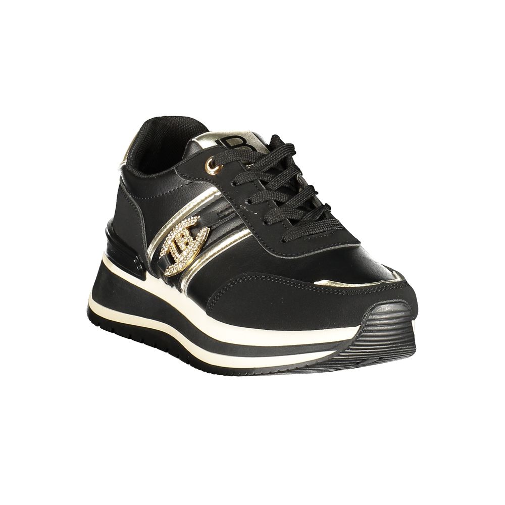 Laura Biagiotti Black Polyurethane Women Sneaker | Regal Royce